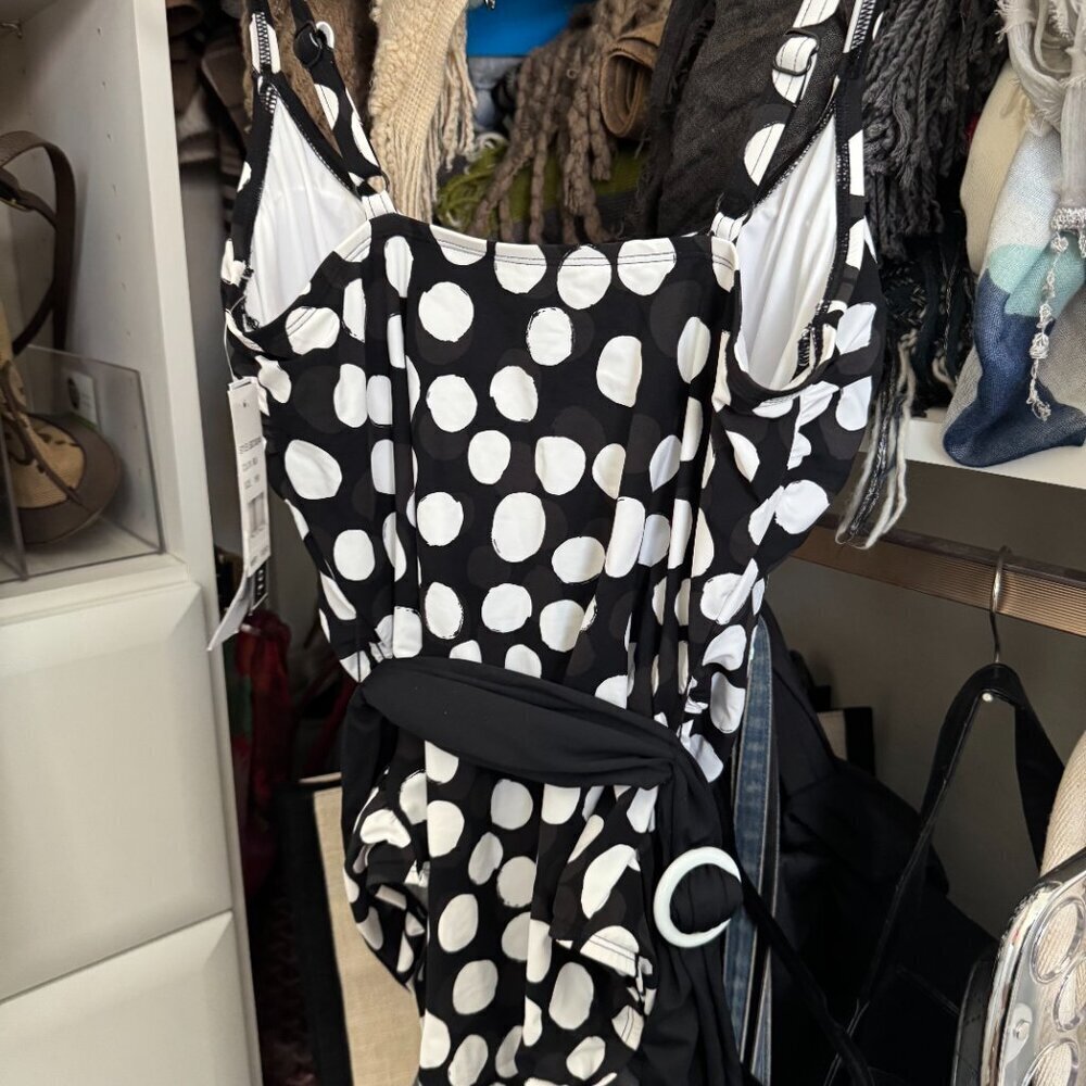 Belted Black & White Polka Dots By La Blanca - Picture 2 of 5
